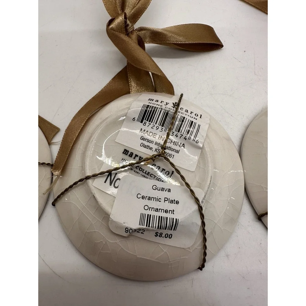 Mary Carol Tree‎ Plate Ornaments Set 4 Ceramic Rustic Farmhouse Hanging (lot 3)